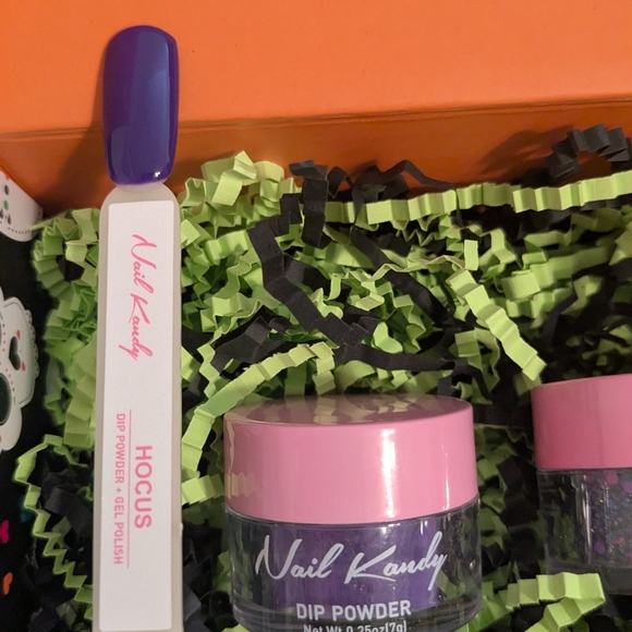 Nail Kandy Halloween Nail Dip Powders Gift Set - Purple and Blue Glitter - New - Picture 3 of 10